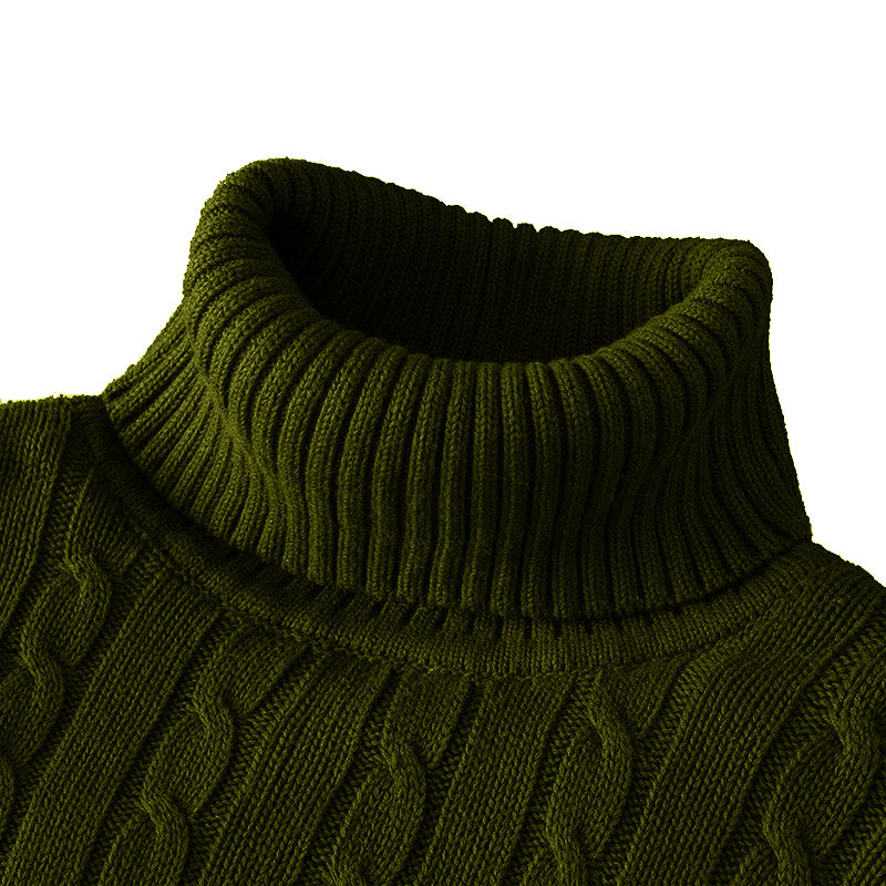 Levoire | Pull À Col Roulé Décontracté Avec Un Joli Motif Vert