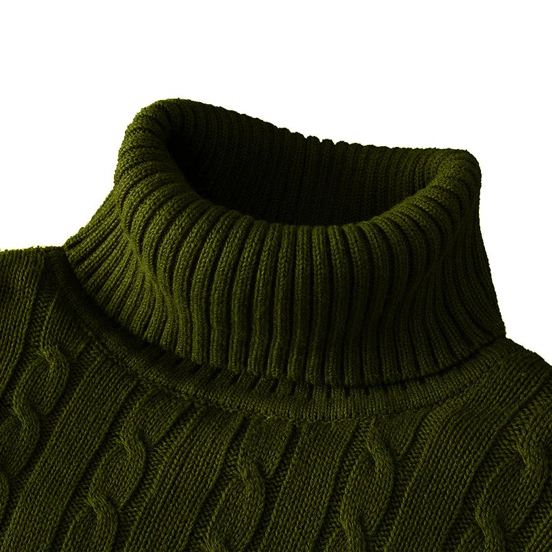 Levoire | Pull Col Roulé En Laine Pour Homme Vert