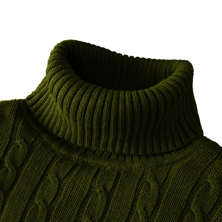 Levoire | Pull Col Roulé En Laine Pour Homme Vert