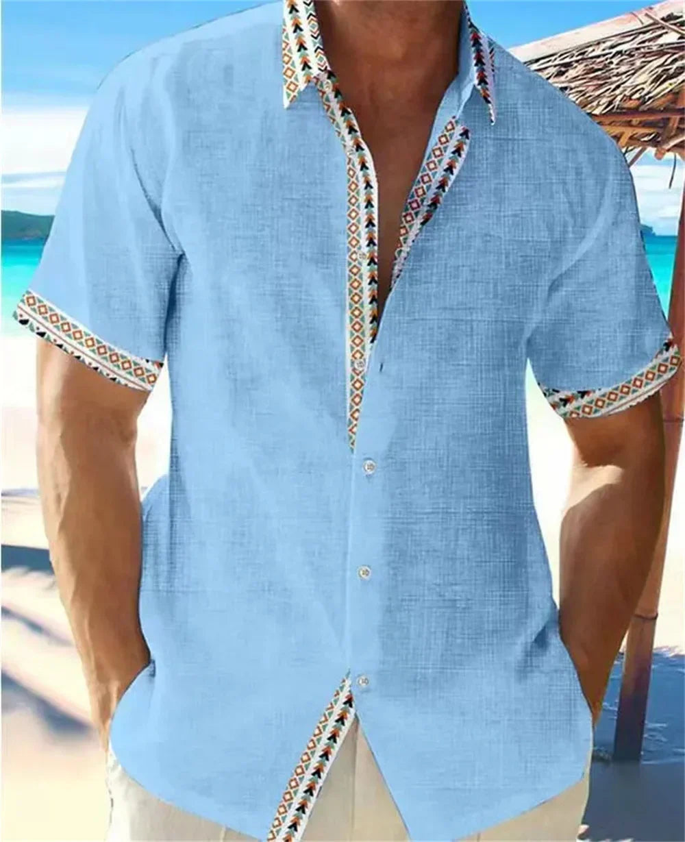 Levoire | Chemise Homme Moderne Et Confortable À Motifs Bleu
