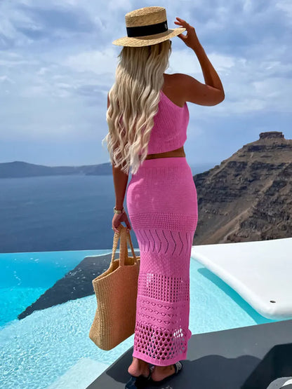 Levoire | Pull Transparent Crop Top & Jupe Longue Ensemble