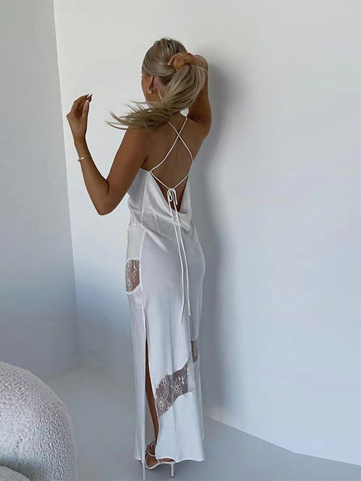 Levoire | Velours Manches Longues Off-Shoulder Midi Robes