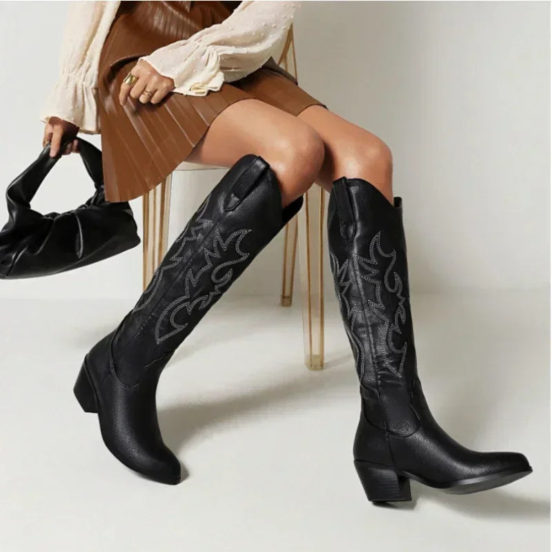 Levoire | Hauteurs De Mollet Bottes De Cowboy En Cuir Pour Femmes