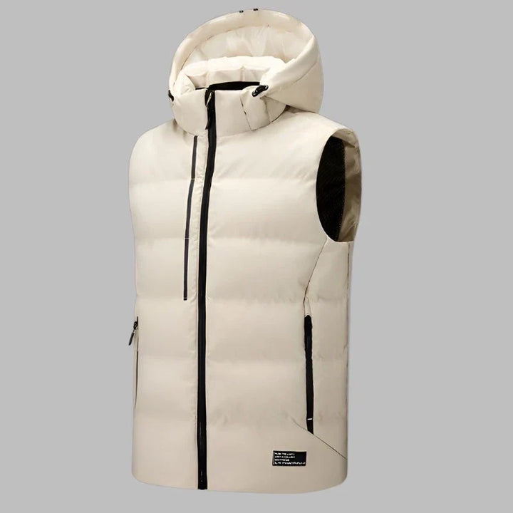 Levoire | Gilet Rembourré Intermédiaire Avec Capuche Pour Hommes Khaki