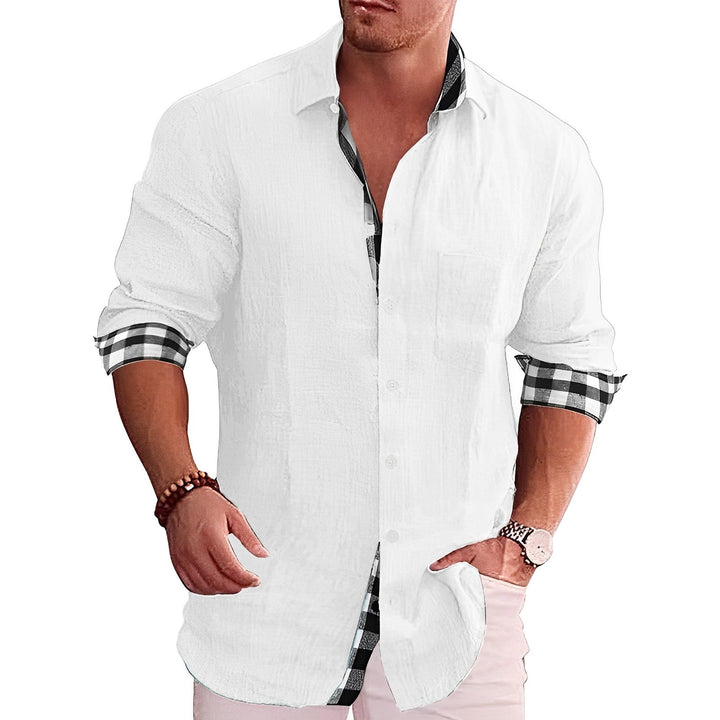 Levoire | Chemise D'Été Avec Des Manches Retroussées Et Un Motif Blanc