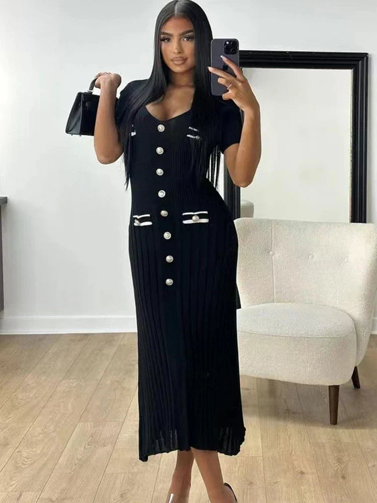 Levoire | Élégante Et Extensible Robe D'Été Pour Toutes Les Occasions Noir