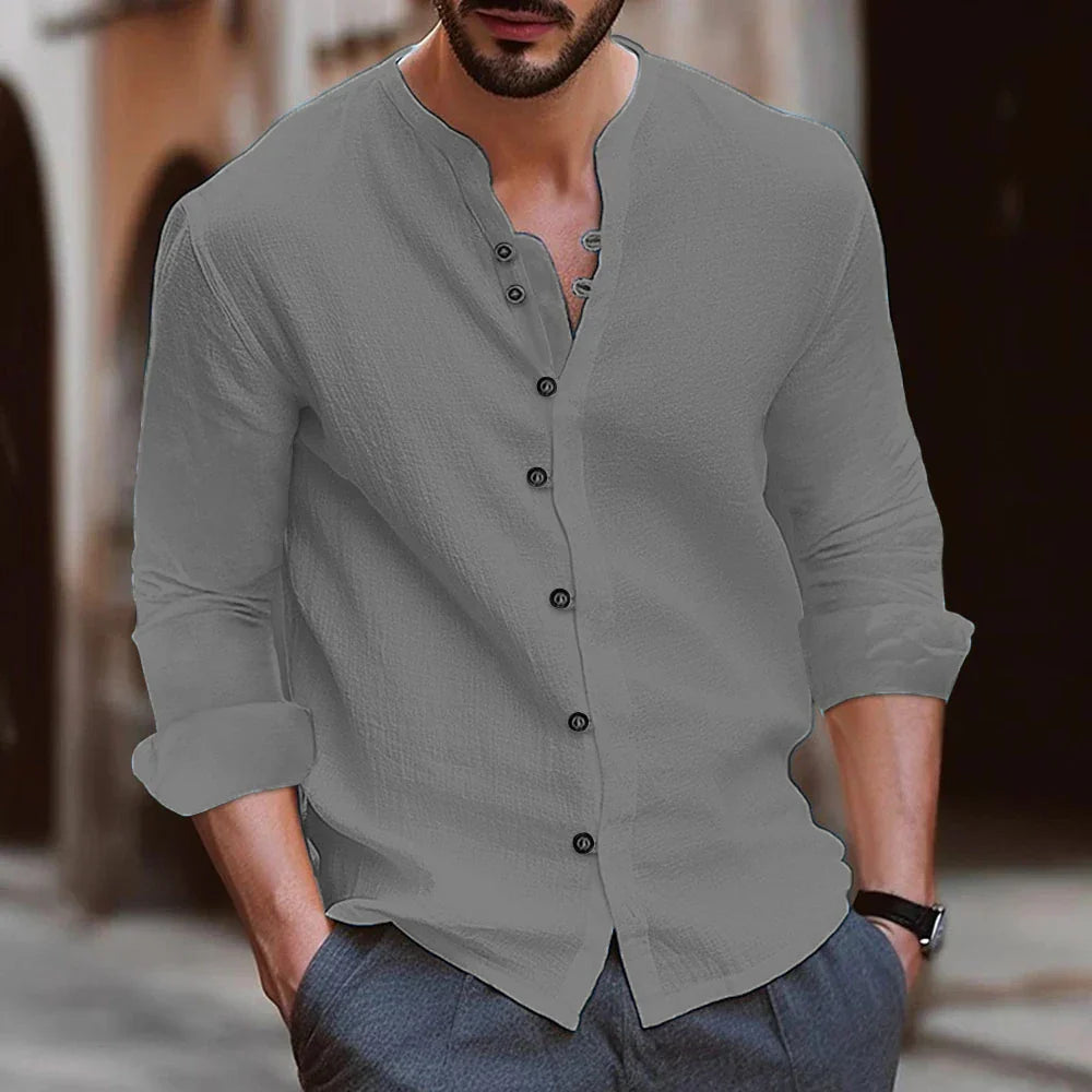 Levoire | Chemise Pour Hommes Moderne Et Confortable À Manches Longues Gris