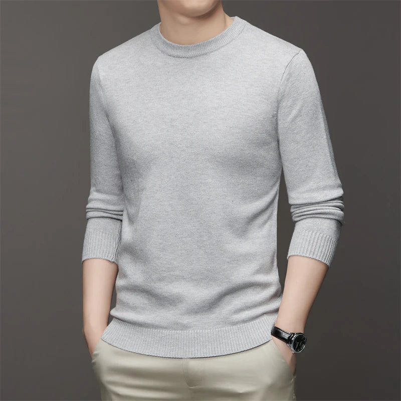 Levoire | Pull Décontracté Et Stylé Pour Hommes Avec Col Rond Gris clair