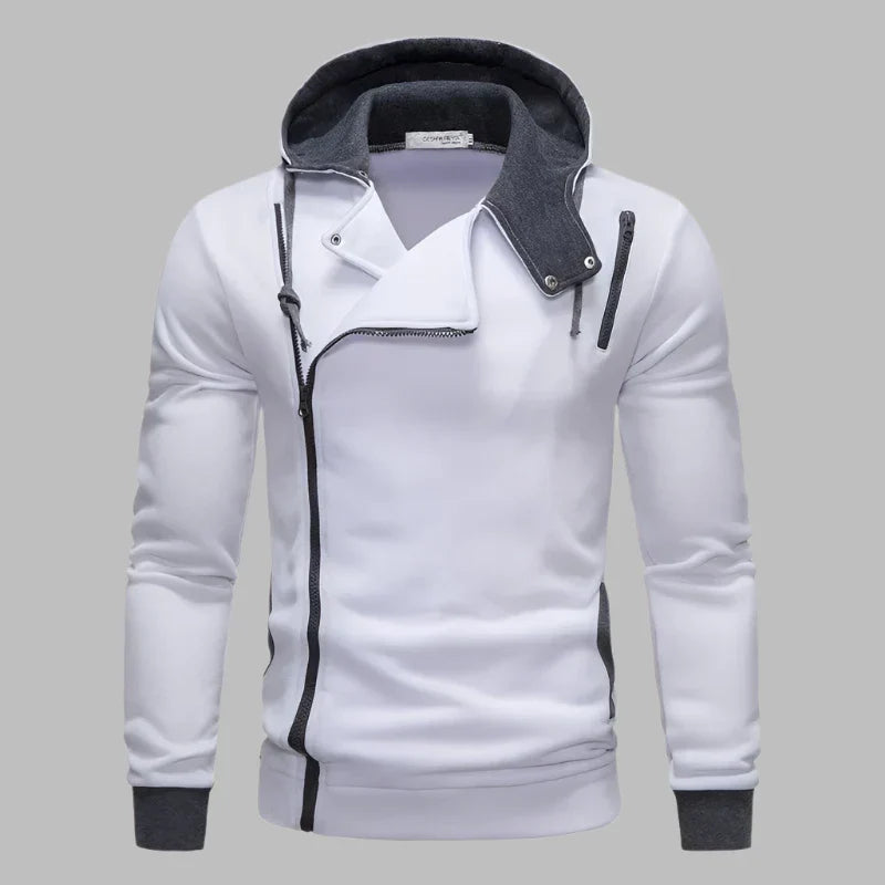 Levoire | Sweat À Capuche Stylé Pour Hommes Avec Fermeture Éclair Blanc