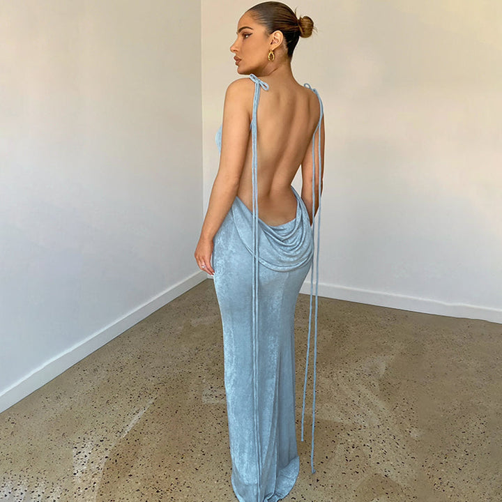 Levoire | Décolleté Dos Nu Dos Drapée Robe Maxi