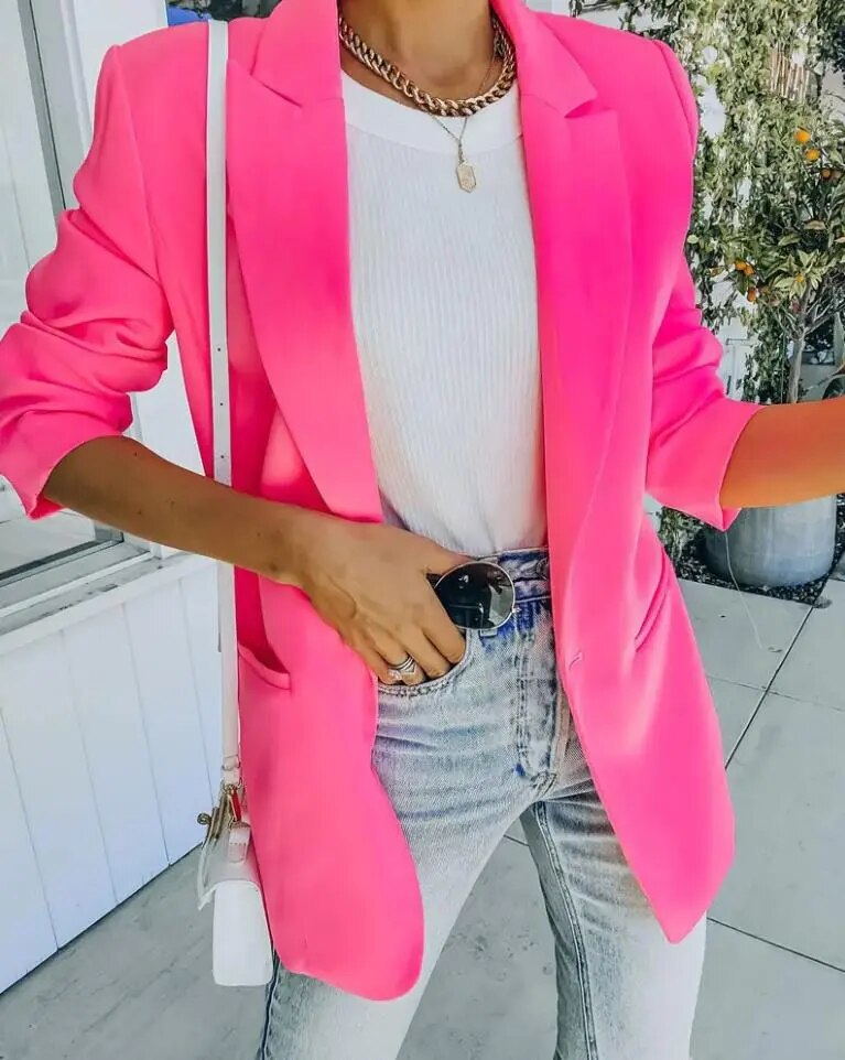 Levoire | Blazer Pour Femmes Avec Poches Pratiques Rosa