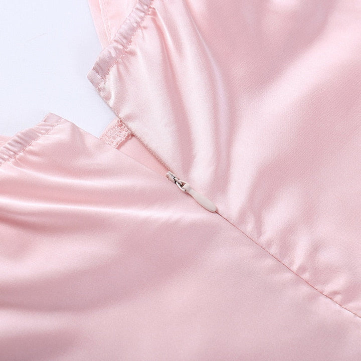 Levoire | Velours Spaghetti Dip V-Sans Manches Mini Robes