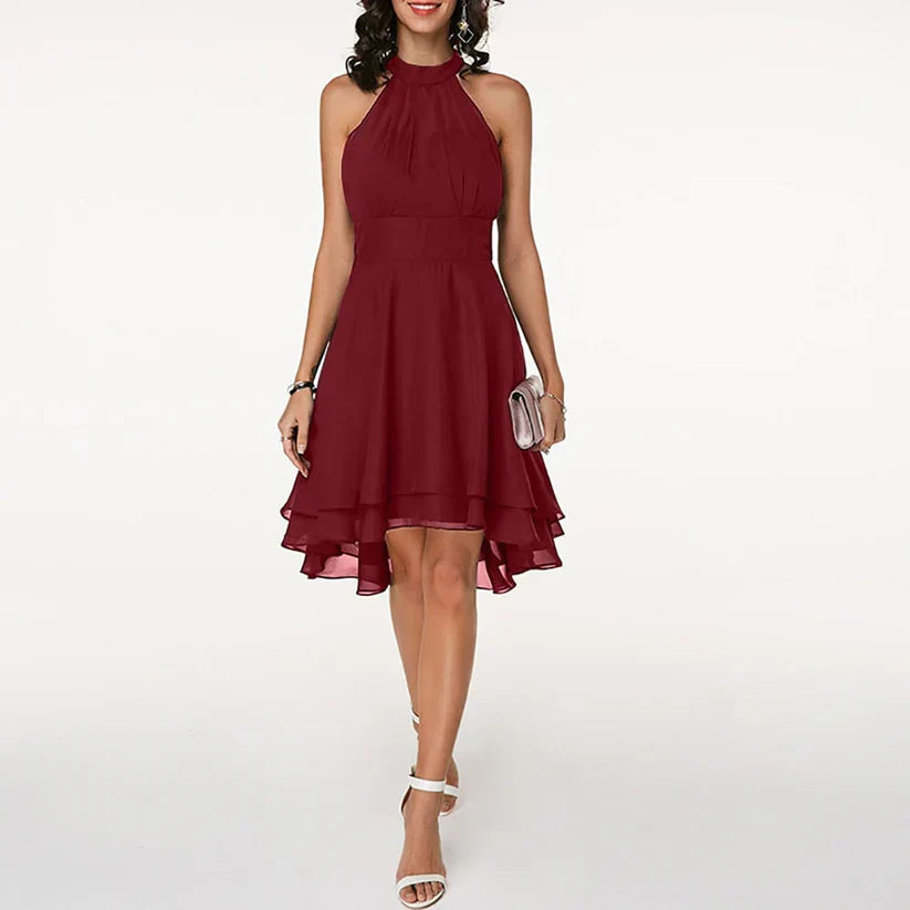 Levoire | Robe Élégante Avec Des Volants Charmants Rot