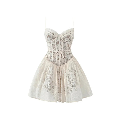 Levoire | Robe Mini En Dentelle De Récolte De Vin