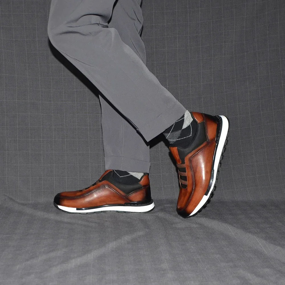 Levoire | Baskets Pour Hommes Cuir De Vache Fait Main Confort Decontracte