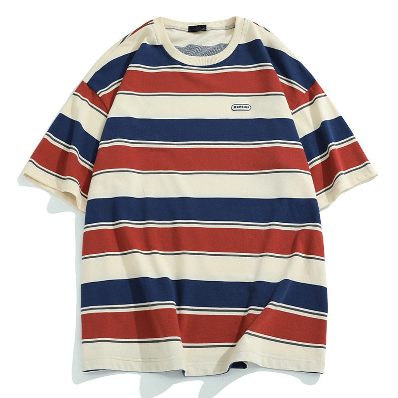 Levoire | T-Shirt Rayé Assorti - Montre Ton Amour Avec Ces T-Shirts Élégants Et Assortis Rot