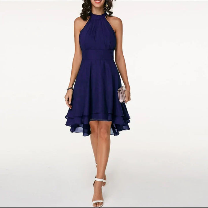 Levoire | Robe Élégante Avec Des Volants Charmants Marine bleu