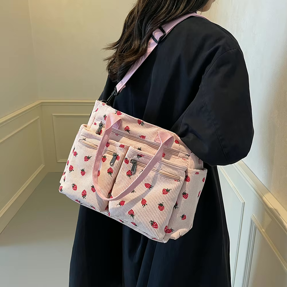 Levoire | Sac À Bandoulière En Corduroy Brodé Pour Femmes