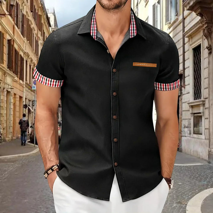 Levoire | Chemise Confortable À Manches Courtes D'Été Décontractée Noir
