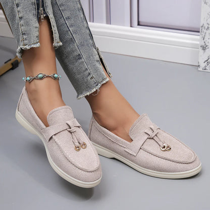 Levoire | Chaussons En Cuir Pour Femmes Pour L'Automne Et Le Printemps Gris