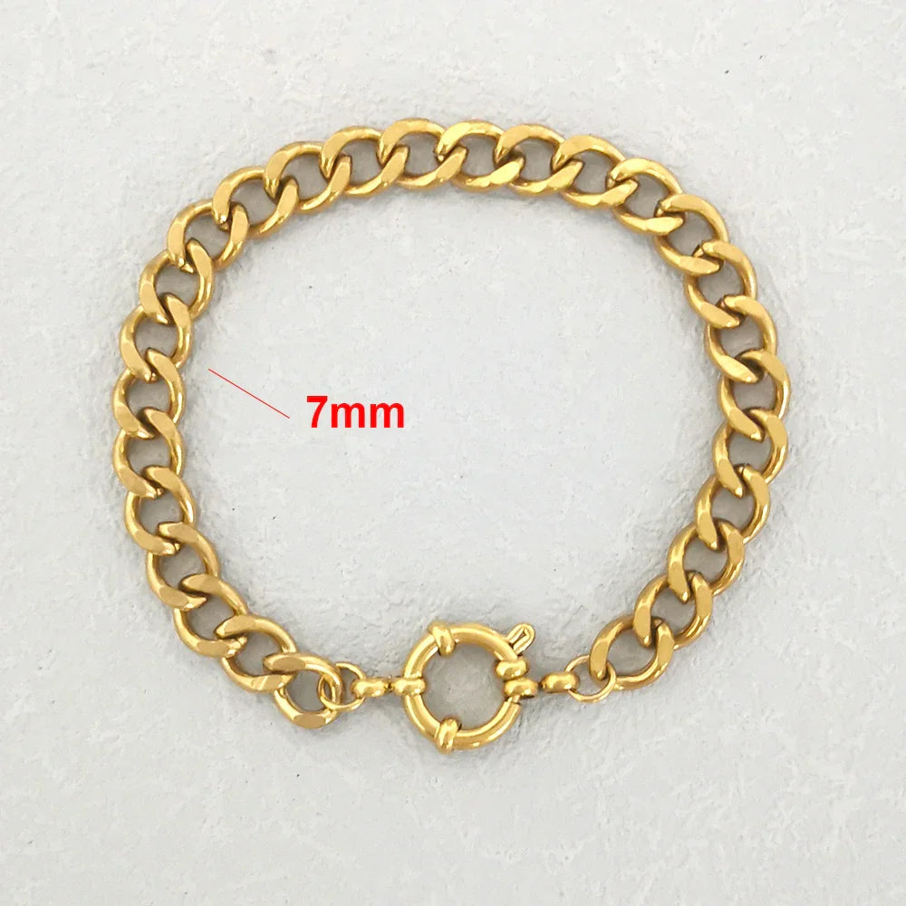 Levoire | Bracelet En Acier Inoxydable Y10 7mm Or