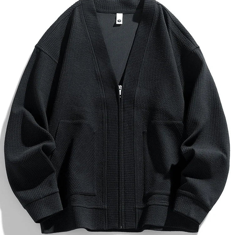 Levoire | Veste Tricot À Manches Longues Avec Fermeture Éclair Noir