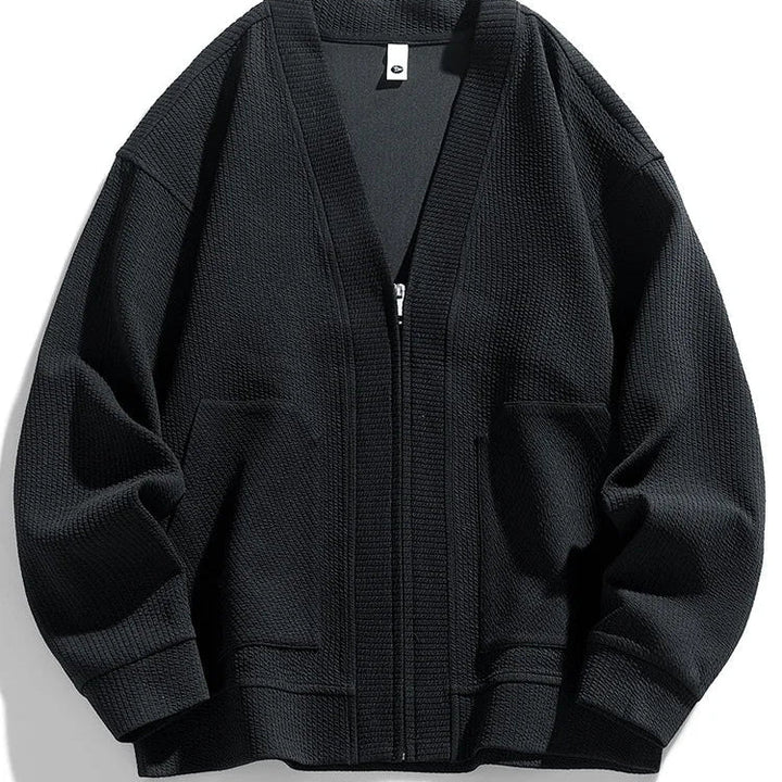 Levoire | Veste Tricot À Manches Longues Avec Fermeture Éclair Noir