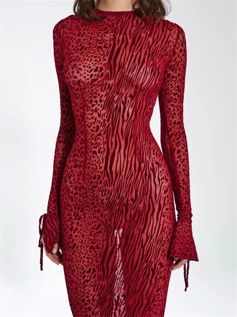 Levoire | Imprimé Léopard-Zèbre-Médium-Avec Capuche-Maxi Robe
