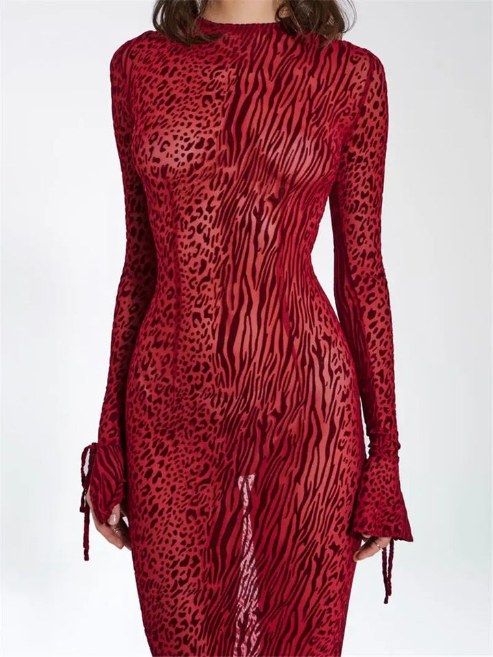 Levoire | Imprimé Léopard-Zèbre-Médium-Avec Capuche-Maxi Robe