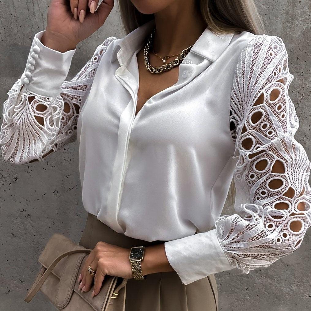 Levoire | T-Shirt Femme Avec Des Détails En Dentelle Blanc