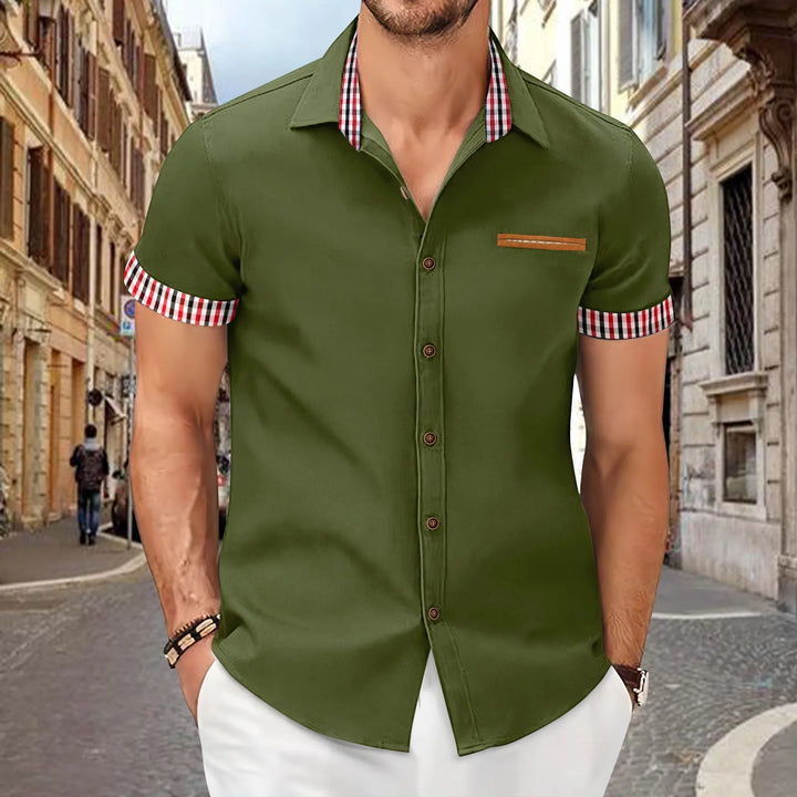 Levoire | Chemise Confortable À Manches Courtes D'Été Décontractée Vert