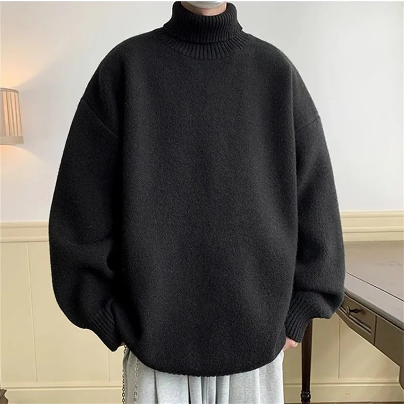 Levoire | Pull À Col Roulé Grande Taille Pour Hommes Noir