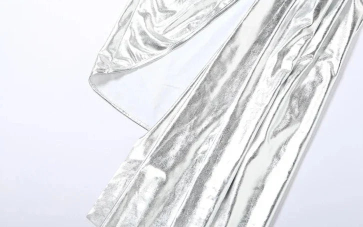 Levoire | Argent Robe Maxi Asymétrique À Une Épaule