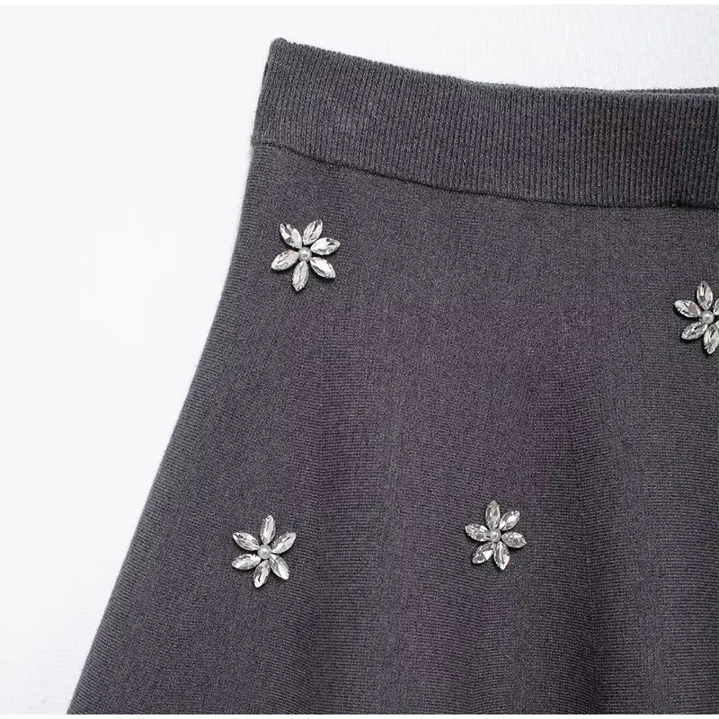 Levoire | Robe Courte Avec Tricot Et Strass