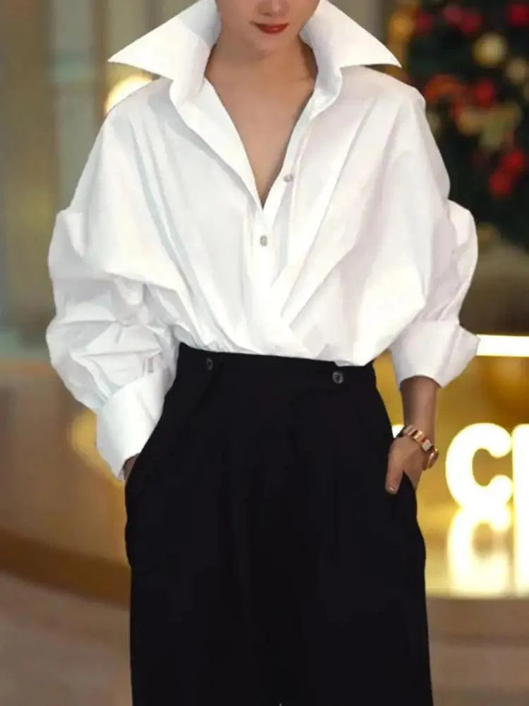 Levoire | Blouse En Coton À Manches Chauve-Souris Pour Femmes Blanc