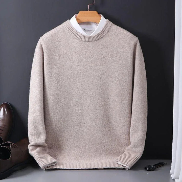 Levoire | Chaud Col Rond Manches Longues Pull Beige