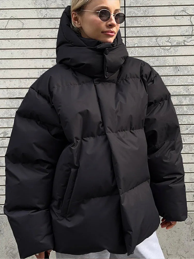 Levoire | Veste Grande Taille Élégante Avec Capuche Noir