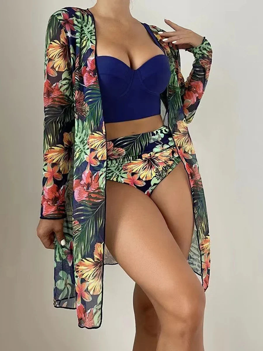Levoire | Ensemble Bikini Trois Pièces Tropical