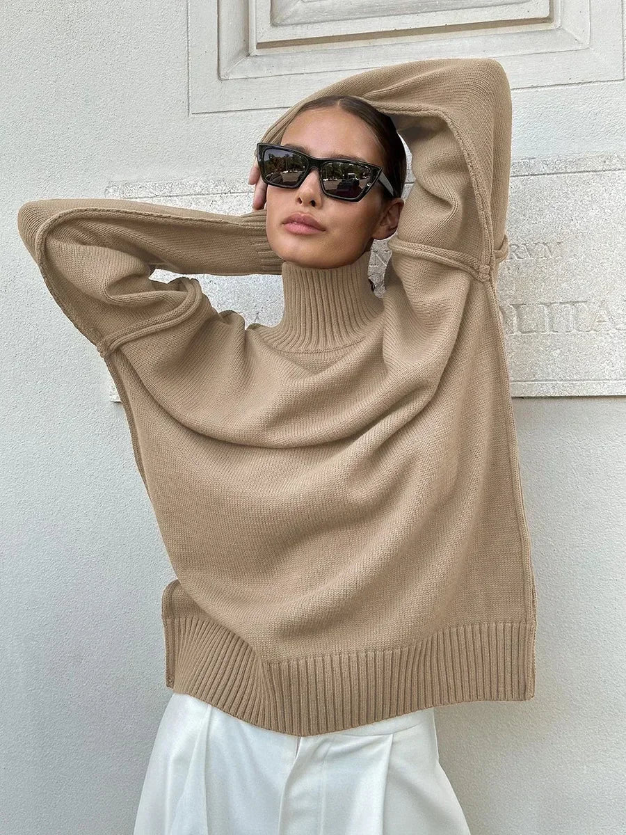 Levoire | Pull À Col Montant Pour Femmes Braun