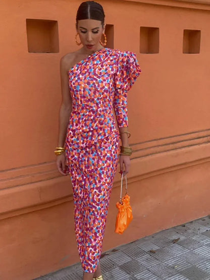 Levoire | Robe À Épaules Diagonales Pour Femmes - Rose