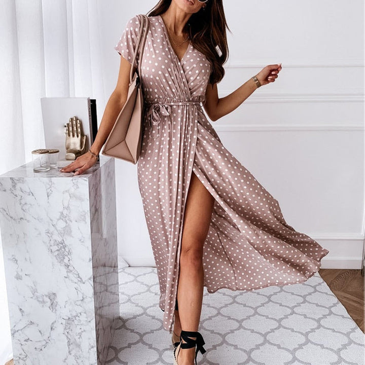 Levoire | Robe Avec Fente Et Décolleté En V Rose
