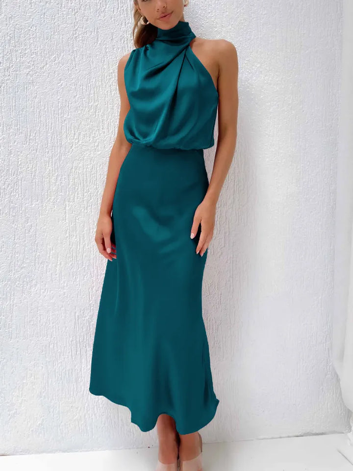 Levoire | Robes De Soirée En Satin Séduisantes Pour Dames Bleu