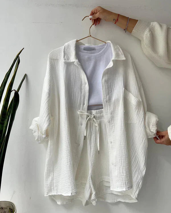 Levoire | Ensemble Deux Pièces Avec Plis Blanc