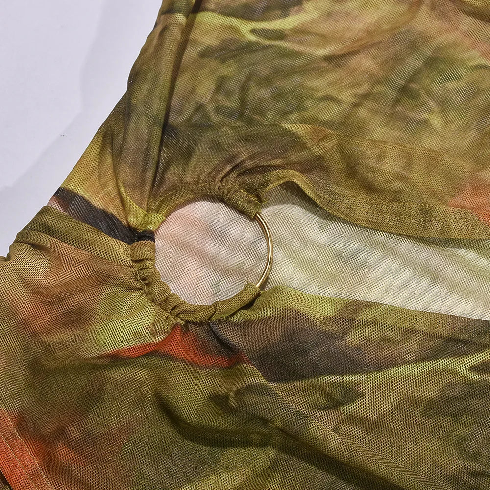 Levoire | Imprimé Sans Manches Courte Mini Robe