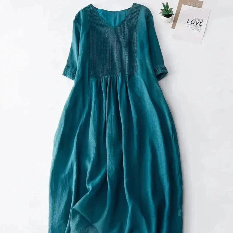 Levoire | Robe Plissée À Motif Floral Bleu