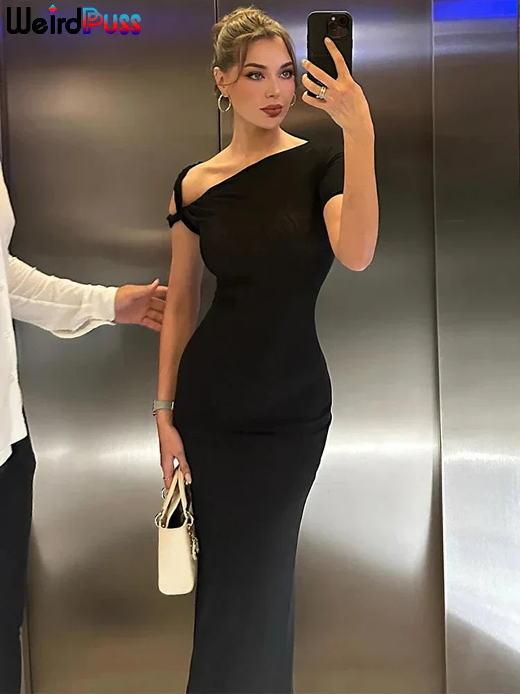 Levoire | Robe Asymétrique Sexy Noir