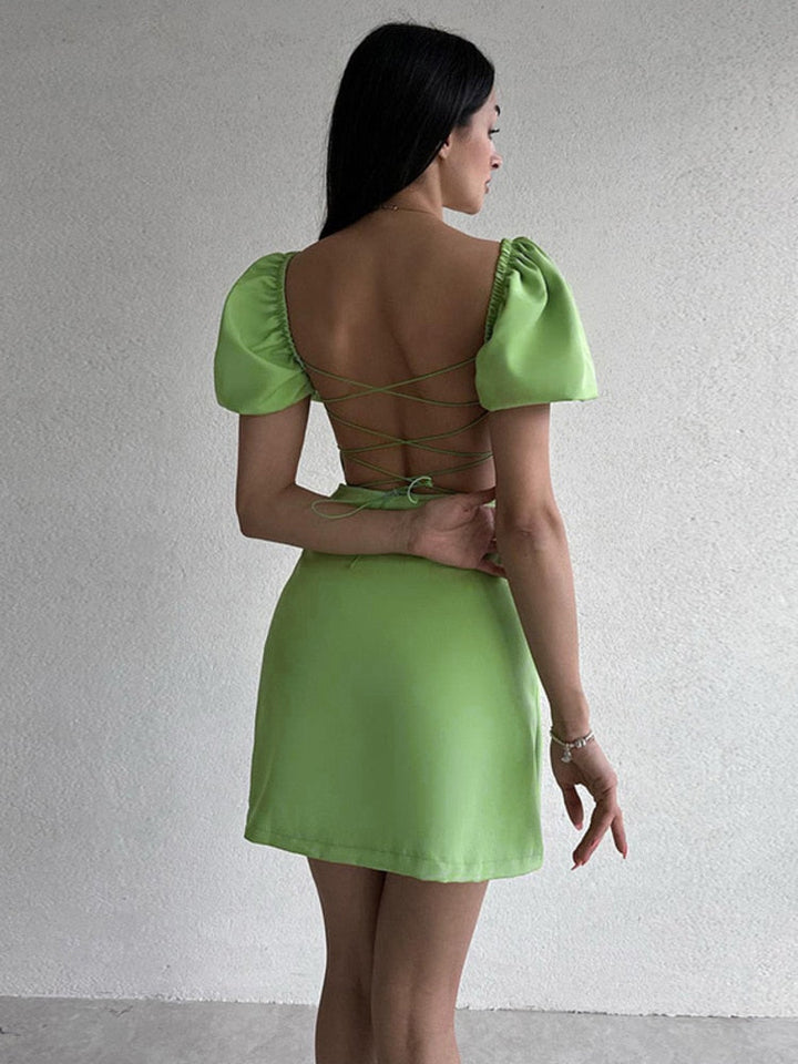 Levoire | Manchette Bouffante Ouverture Au Dos Robe Mini