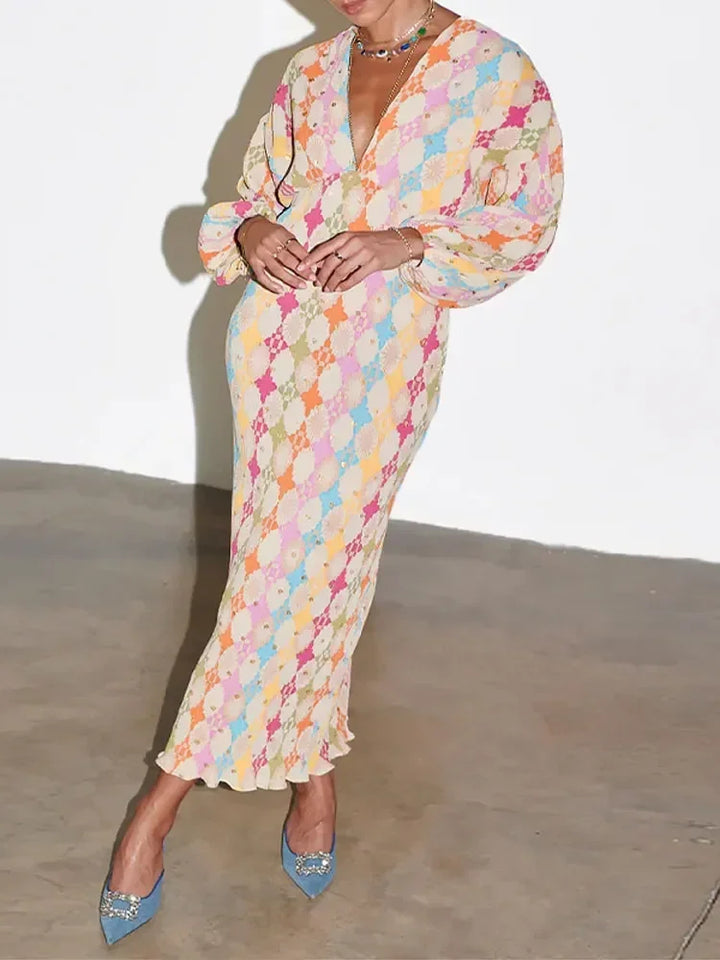 Levoire | Robe Midi À Motifs Géométriques Pour Femmes