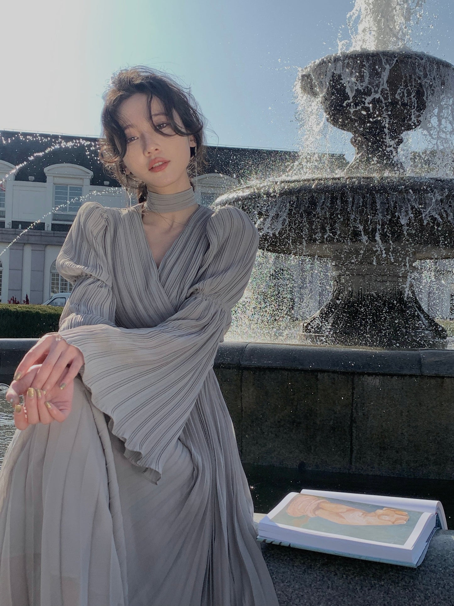 Levoire | Robe Maxi Plissée Vintage Sans Manches