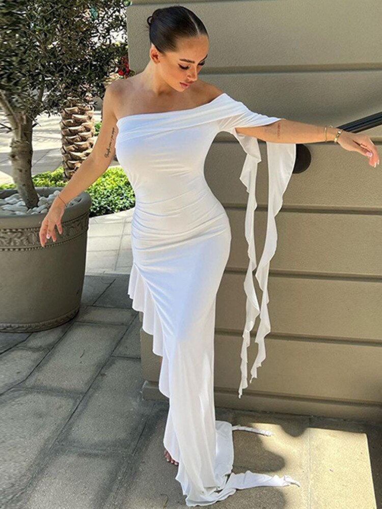 Levoire | Robes Maxi À Fente Haute Froncées